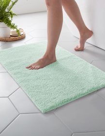 MARTHA STEWART Drylon Microfiber Bath Rug - 1 Piece, Ultra Soft Plush, Non-Slip, Thick, Washable Bathroom Rugs, Home Decor Accessories, Household Essentials, Large Bath Mat, 21" x 34"​, Aqua